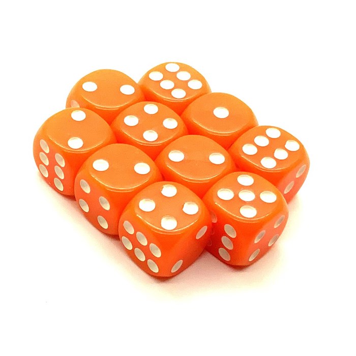 Кубики д6 16мм 10шт. Оранжевый - фото 7047