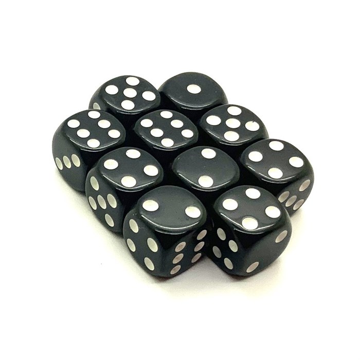 Кубики д6 16мм 10шт. Черный - фото 7146
