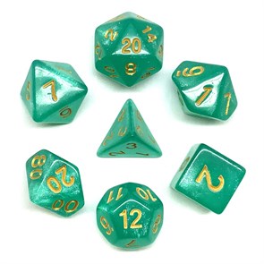 Кубики ДнД (7 шт) / Дайсы для DnD / Dungeons & Dragons / RPG / Авантюрин