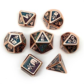 Кубики ДнД (7 шт) металлические / Дайсы для DnD / Dungeons & Dragons / RPG / Веселый Роджер