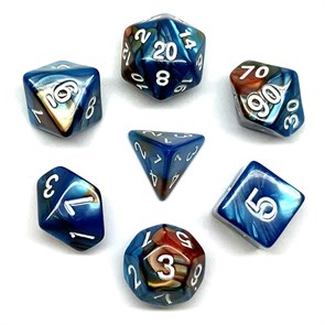 Кубики ДнД (7 шт) / Дайсы для DnD / Dungeons & Dragons / RPG / Утопающий закат