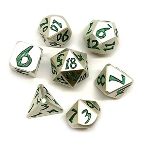 Кубики ДнД (7 шт) металлические / Дайсы для DnD / Dungeons & Dragons / RPG / Скрытный дракон
