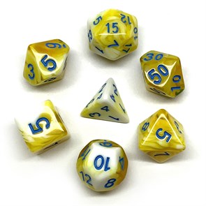 Кубики ДнД (7 шт) / Дайсы для DnD / Dungeons & Dragons / RPG / Сливочный персик