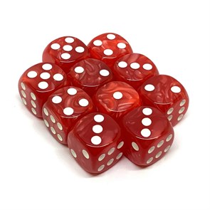 Набор кубиков D6 перламутровые Красный дракон 16мм со скругленными углами (10 шт.)