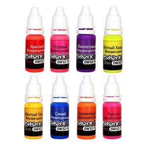 Набор краски для аэрографии OW Флуоресцентный 8 красок по 10мл.
