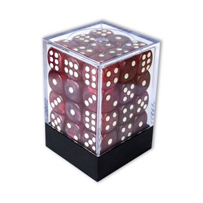 Набор кубиков 36 шт. D6 Красные тёмные жемчужные 12мм