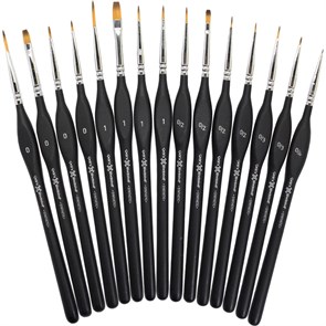 Кисти художественные для моделизма и миниатюр Профи 15 штук