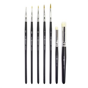Кисти художественные для миниатюр и моделистов набор из 7 штук