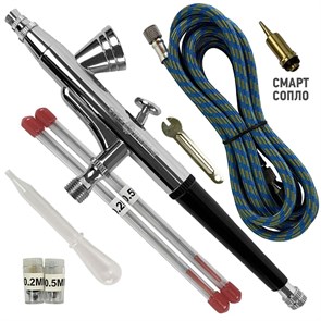 Аэрограф для ногтей и моделизма OW "Спектр-2К" + комплект (шланг, 3 сопла, 3 иглы, пипетка)