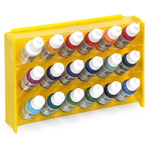 Подставка пластиковая OW жёлтая для красок 18 баночек Mk-1 (Vallejo)