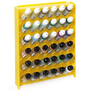 Подставка пластиковая OW жёлтая для красок 36 баночек Mk-1 (Vallejo)