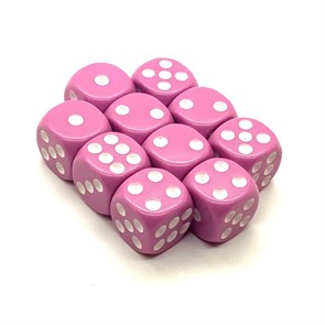 Кубики д6 16мм 10шт. Сиреневый