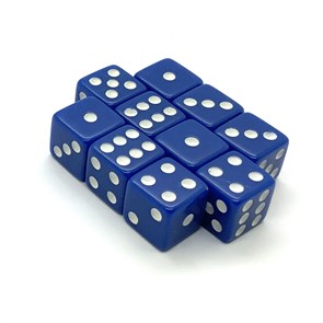 Кубики д6 12мм  10шт. Синий