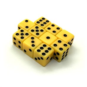 Кубики д6 12мм  10шт. Желтый