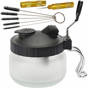 Набор для чистки аэрографа, Ёршик, Игла, Банка- очиститель OW