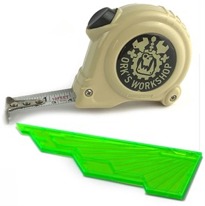 Набор измерительных аксессуаров для Warhammer 40000: Рулетка + Линейка (пустынный) OW