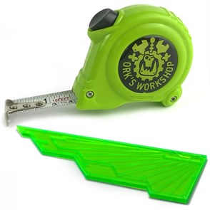 Набор измерительных аксессуаров для Warhammer 40000: Рулетка + Линейка (зелёный) OW