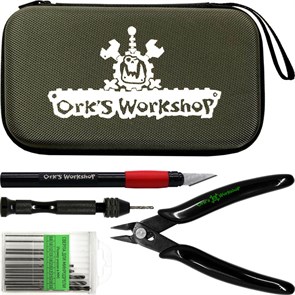 Набор инструмент для моделизма OW (нож+дрель+кусачки) в кейсе "Стандарт Плюс" (зеленый)