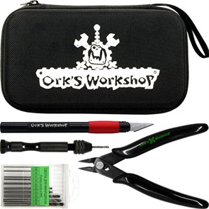 Набор инструмент для моделизма OW (нож+дрель+кусачки) в кейсе "Стандарт Плюс" (черный)