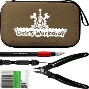 Набор инструмент для моделизма (нож+дрель+кусачки) в кейсе "Стандарт Плюс" (коричневый) Ork's Workshop