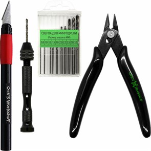 Набор моделиста OW Нож, Кусачки, Мини-дрель