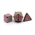 Кубики ДнД (7 шт) металлические / Дайсы для DnD / Dungeons & Dragons / RPG / Розовый витраж - фото 10469