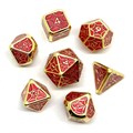 Кубики ДнД (7 шт) металлические / Дайсы для DnD / Dungeons & Dragons / RPG / Красный витраж - фото 10540