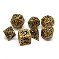 Кубики ДнД (7 шт) металлические / Дайсы для DnD / Dungeons & Dragons / RPG / Бронзовые шестерни - фото 10577