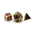 Кубики ДнД (7 шт) металлические / Дайсы для DnD / Dungeons & Dragons / RPG / Богатый бордовый - фото 10601