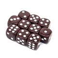 Кубики д6 12мм  10шт. Коричневый - фото 14471