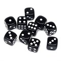 Кубики д6 12мм  10шт. Черные - фото 14472