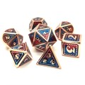 Кубики ДнД (7 шт) металлические / Дайсы для DnD / Dungeons & Dragons / RPG / Чешуя дракона (красно-синяя с медью) - фото 6401