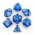 Кубики ДнД (7 шт) / Дайсы для DnD / Dungeons & Dragons /  RPG / Перламутровый синий - фото 6720