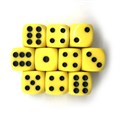 Набор кубиков 10 шт. D6 матовый жёлтый 16мм с закруглёнными углами - фото 6833