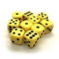 Набор кубиков 10 шт. D6 матовый жёлтый 16мм с закруглёнными углами - фото 6834