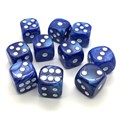 Набор кубиков 10 шт. D6 мраморный синий 16мм с закруглёнными углами - фото 6840