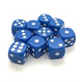 Набор кубиков 10 шт. D6 матовый синий 16мм с закруглёнными углами - фото 6882