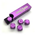 Кубики д6 алюминиевые  16мм 5шт. Фиолетовые в тубусе - фото 7037