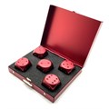 Кубики д6 алюминиевые  16мм 5шт. Красные в кейсе - фото 7050