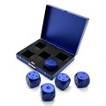 Кубики д6 алюминиевые  16мм 5шт. Синие в кейсе - фото 7080