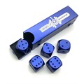 Кубики д6 алюминиевые  16мм 5шт. Синие в тубусе - фото 7083