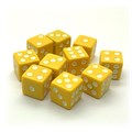 Кубики д6 16мм 10шт. Желтые с острыми углами - фото 7106