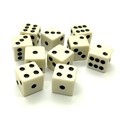 Кубики д6 16мм 10шт. Бежевые с острыми углами - фото 7115
