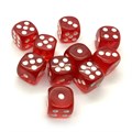 Кубики д6 14мм  10шт. Красные прозрачные - фото 7129
