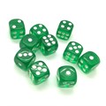 Кубики д6 14мм  10шт. Изумрудные прозрачные - фото 7133