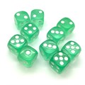 Кубики д6 14мм  10шт. Мятные прозрачные - фото 7135