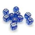 Кубики д6 14мм  10шт. Синие прозрачные - фото 7137