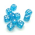 Кубики д6 14мм  10шт. Голубые прозрачные - фото 7139