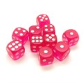 Кубики д6 14мм  10шт. Розовые прозрачные - фото 7141
