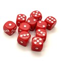 Кубики д6 16мм 10шт. Красный - фото 7149